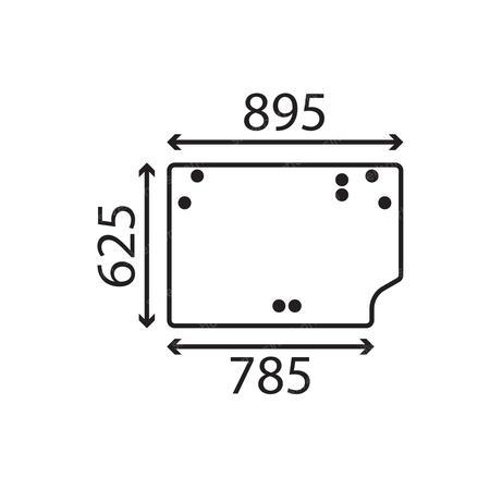CABIN REAR-GLASS 882588 for MANITOU